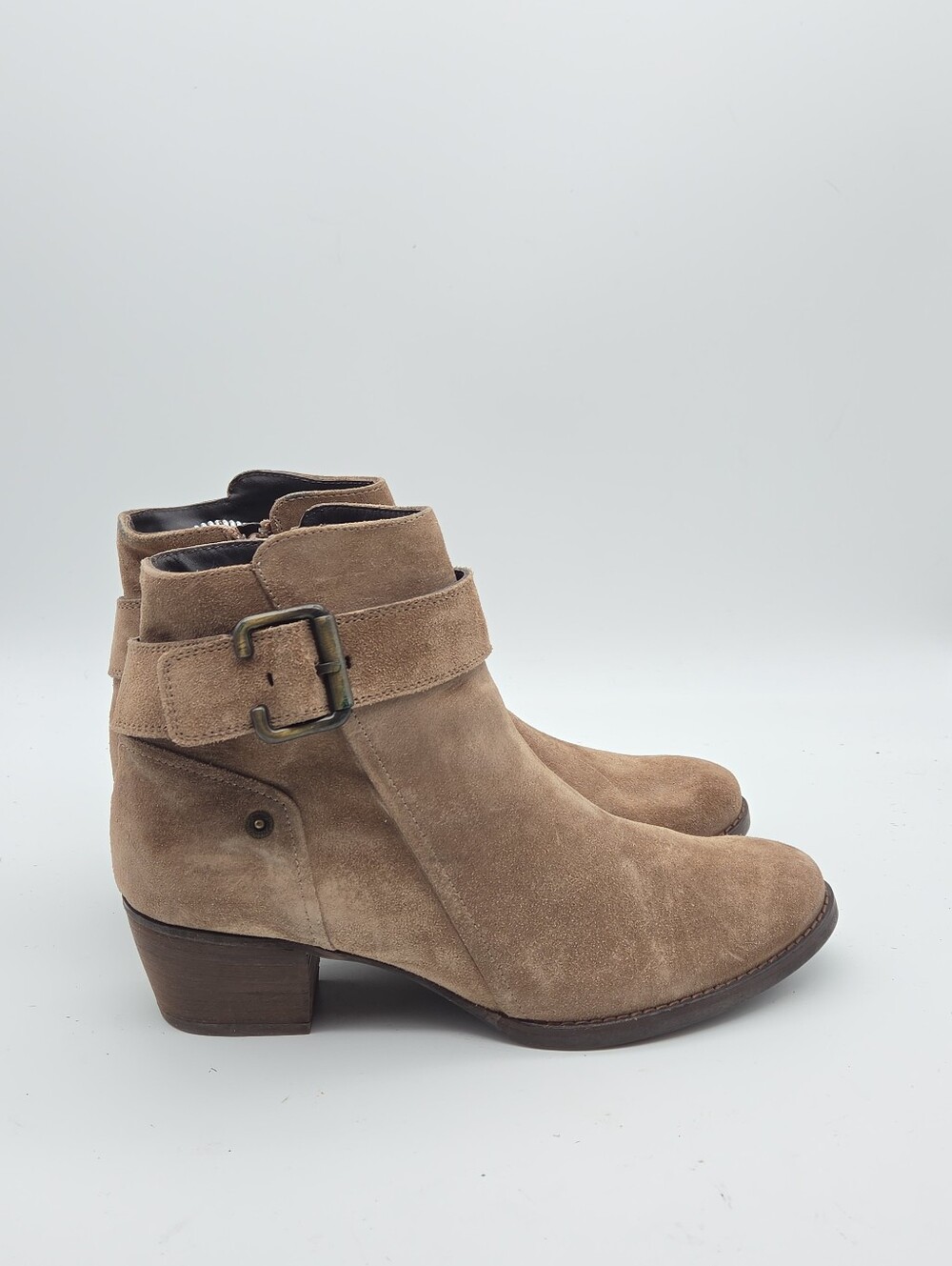 Paul Green Jano Moto Ankle Boots Tan Suede Women's 7.5